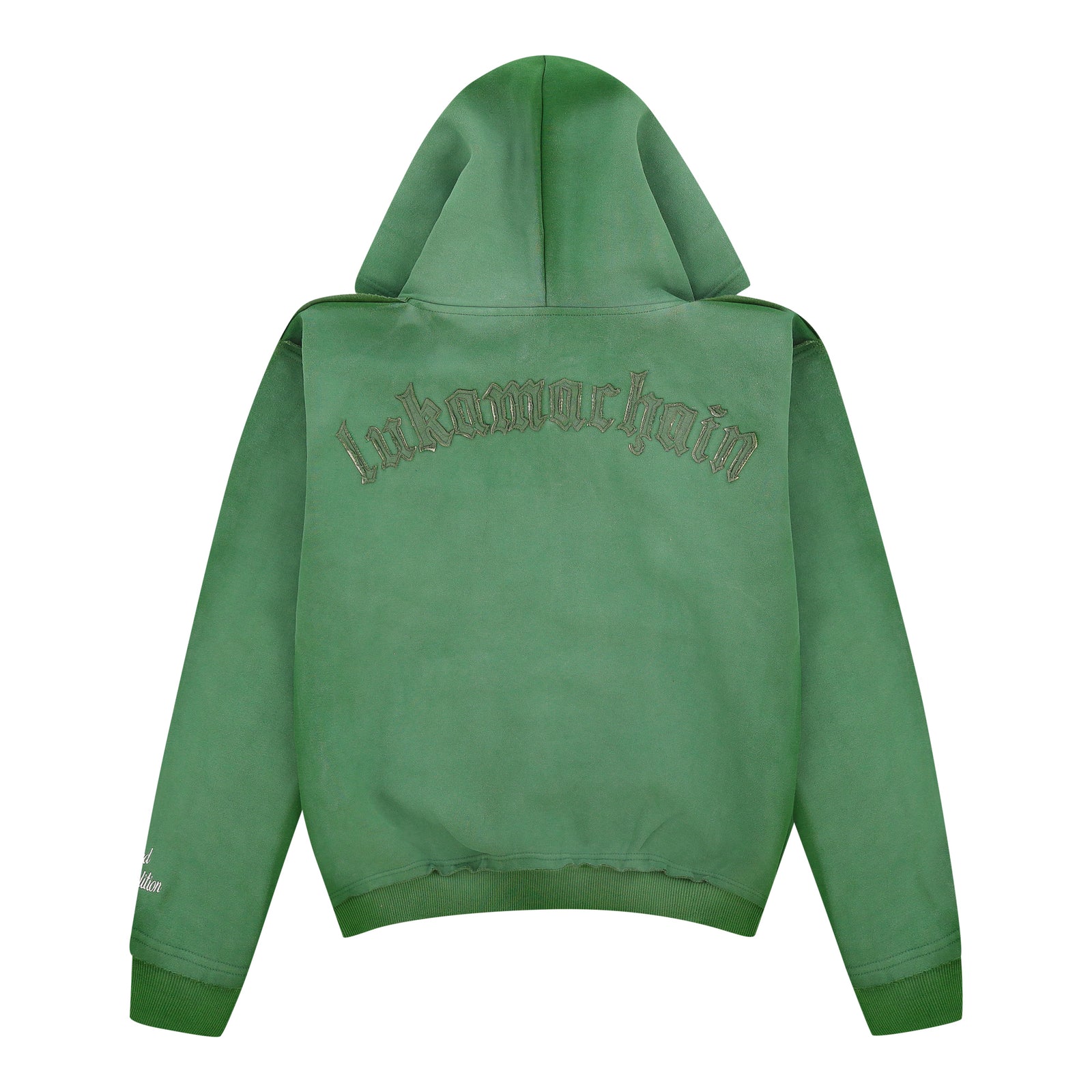 LUKAMACHAIN  Distressed Zip Hoodie Green (limited edition)