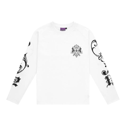 LUKAMACHAIN Longsleeve White - Ancient Flower