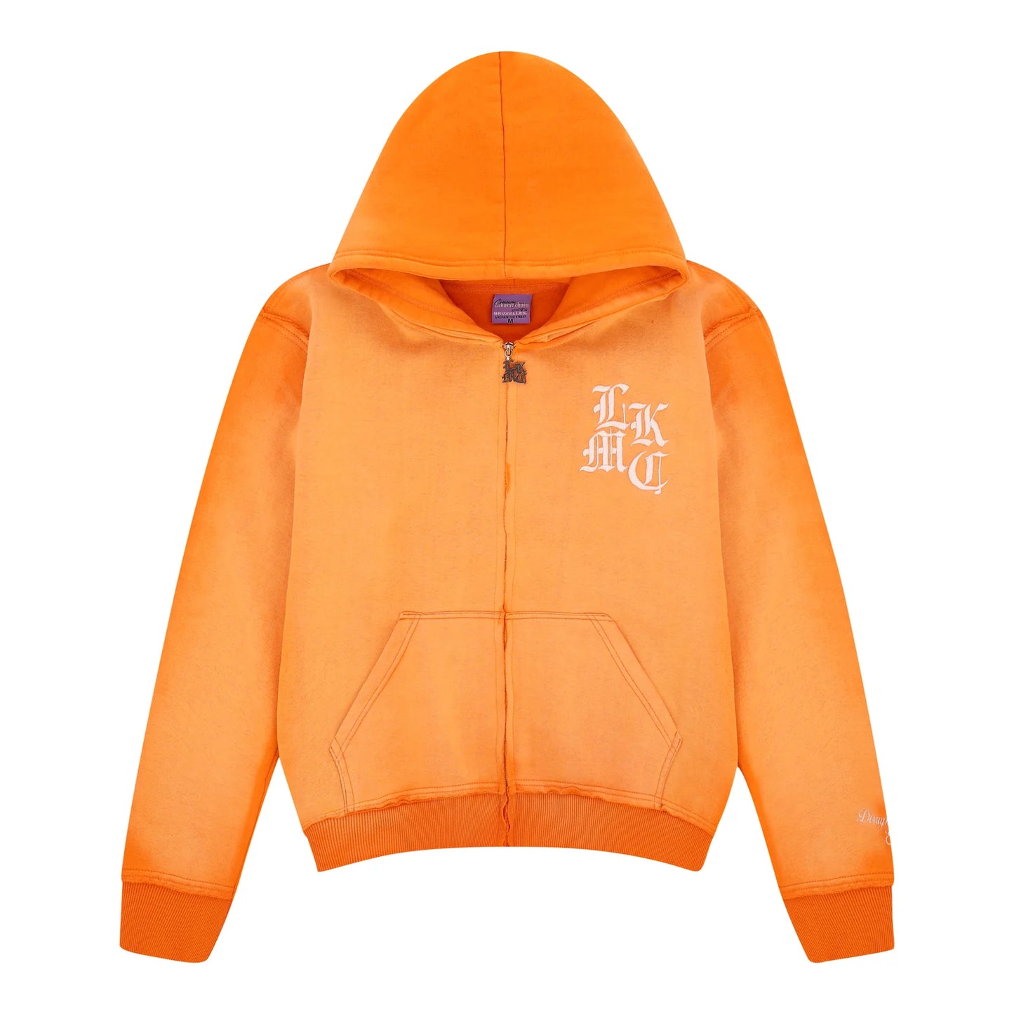 LUKAMACHAIN  Distressed Zip Hoodie Orange (limited edition)