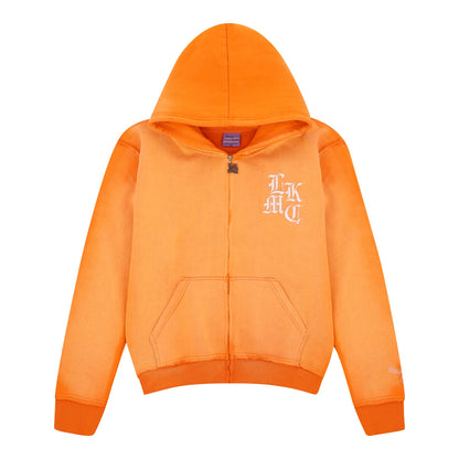 LUKAMACHAIN  Distressed Zip Hoodie Orange (limited edition)