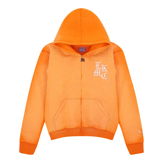 LUKAMACHAIN  Distressed Zip Hoodie Orange (limited edition)
