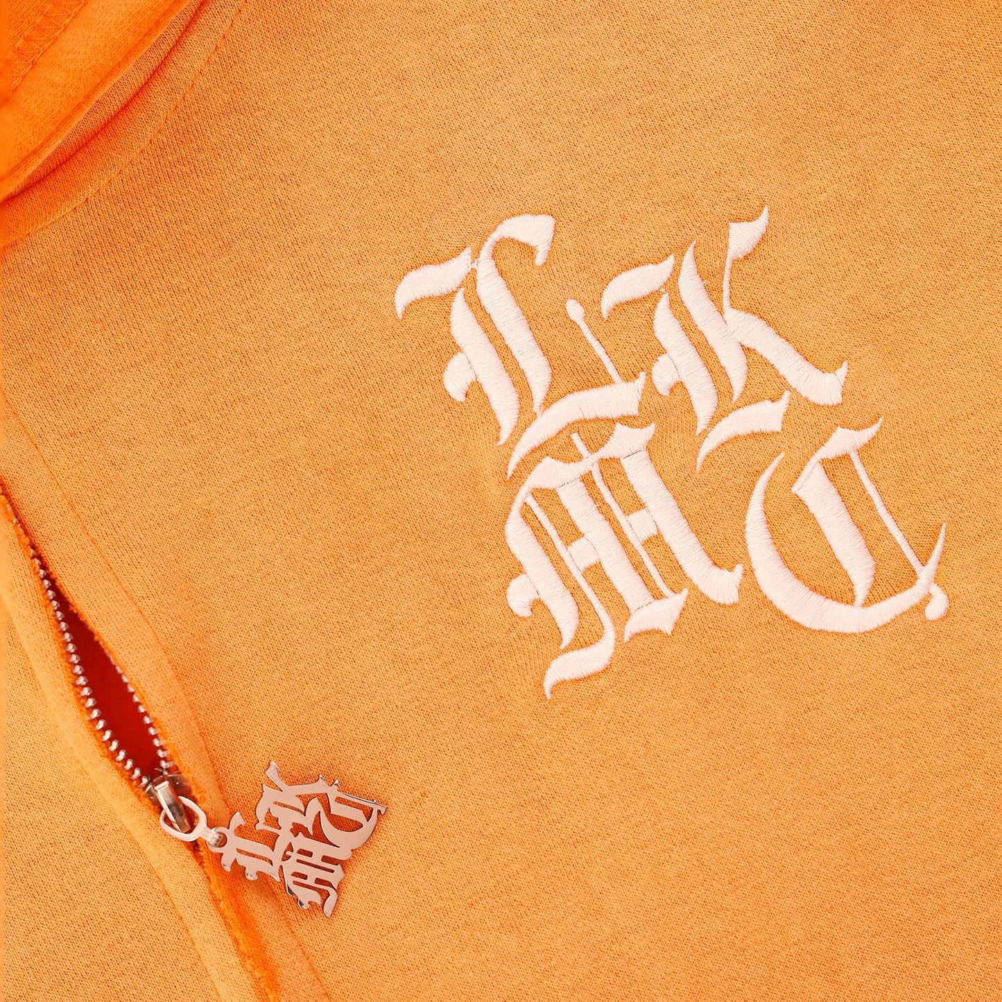 LUKAMACHAIN  Distressed Zip Hoodie Orange (limited edition)
